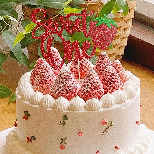 Miniatura 4 de Gyufise 1 pieza de fresa para el primer cumpleaños, decoración para pastel de fresa, decoración para baby shower, niños, suministros de fiesta de