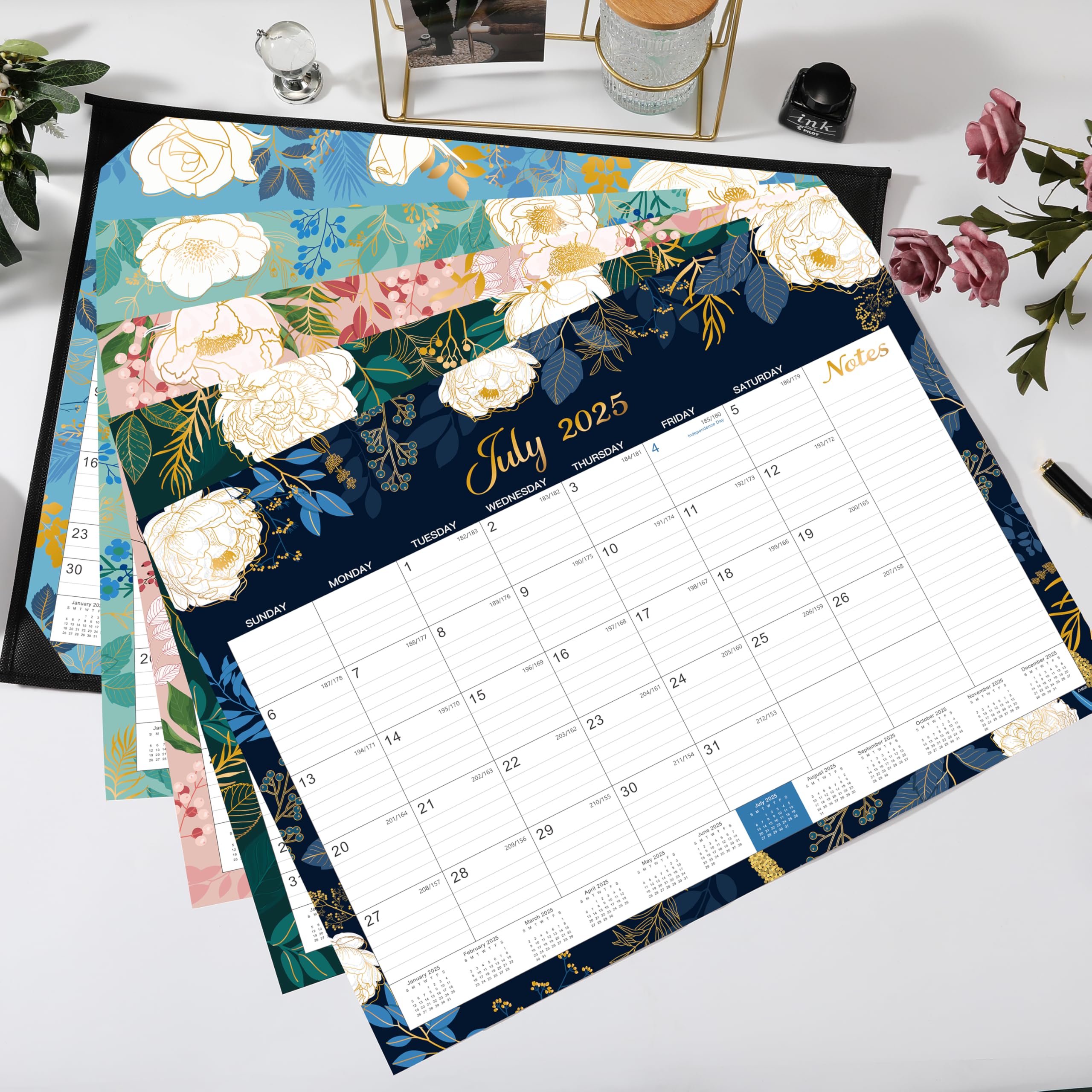 2025-2026 Desk Calendar - 18 Month Flip Calendar From July 2025 To Dec 2026 With Stickers, 10x8 Inches