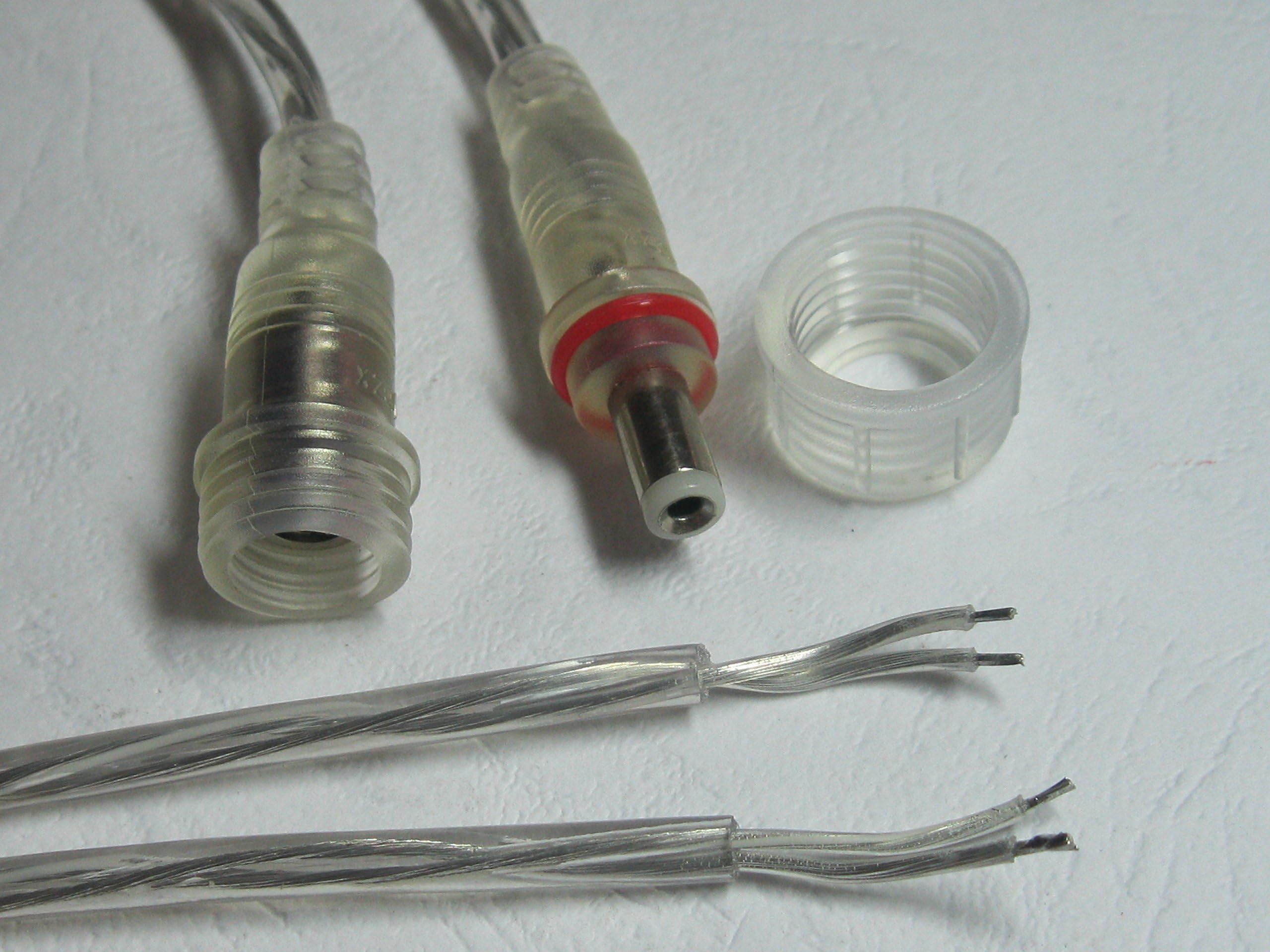 2 Set Waterproof Cable DC Power 5.5X2.1mm Male to Female Connector With Leads