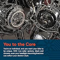 Vista 4 de True Mods - Soporte de montaje de anillo redondo negro de 7 pulgadas para faros delanteros compatible con Harley Davidson Road King Electra Glide