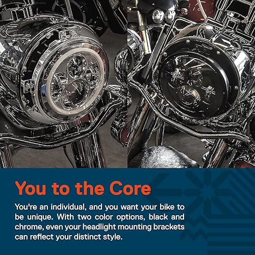 Miniatura 4 de True Mods - Soporte de montaje de anillo redondo negro de 7 pulgadas para faros delanteros compatible con Harley Davidson Road King Electra Glide