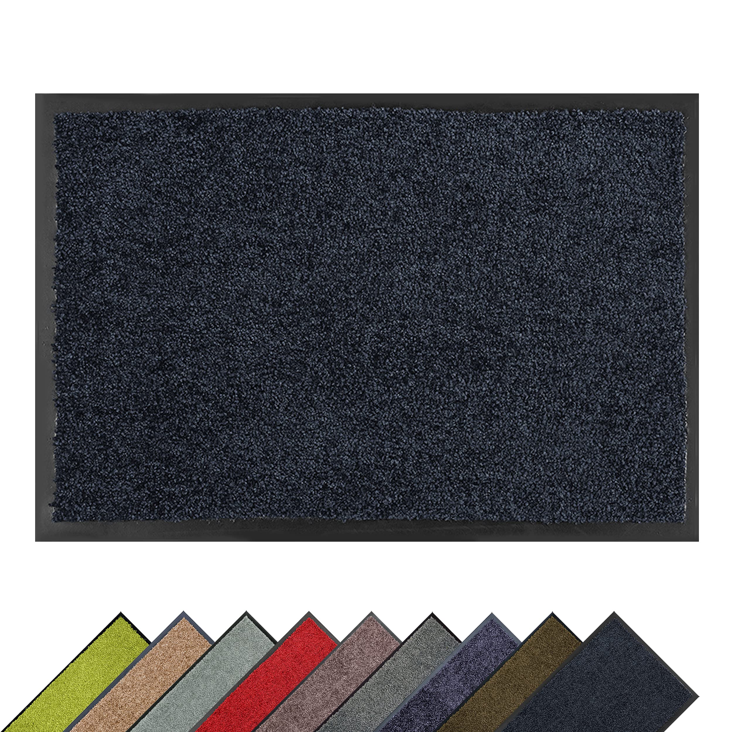 Felpudo atrapa la Suciedad - Felpudo de Interior - Lavable a 30 °C - Felpudo Antideslizante - Alfombra de Cocina - Pasillo - Negro 60x180 cm
