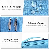 Vista 5 de Bolsa electrónica de accesorios para cables de viaje, bolsa impermeable de doble capa, organizador de electrónica portátil para cable, cable, cable