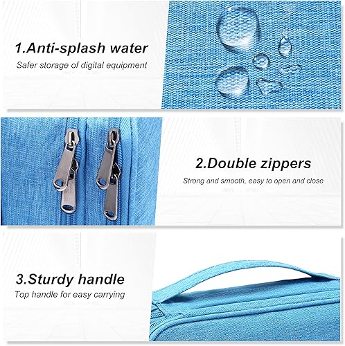 Miniatura 5 de Bolsa electrónica de accesorios para cables de viaje, bolsa impermeable de doble capa, organizador de electrónica portátil para cable, cable, cable,