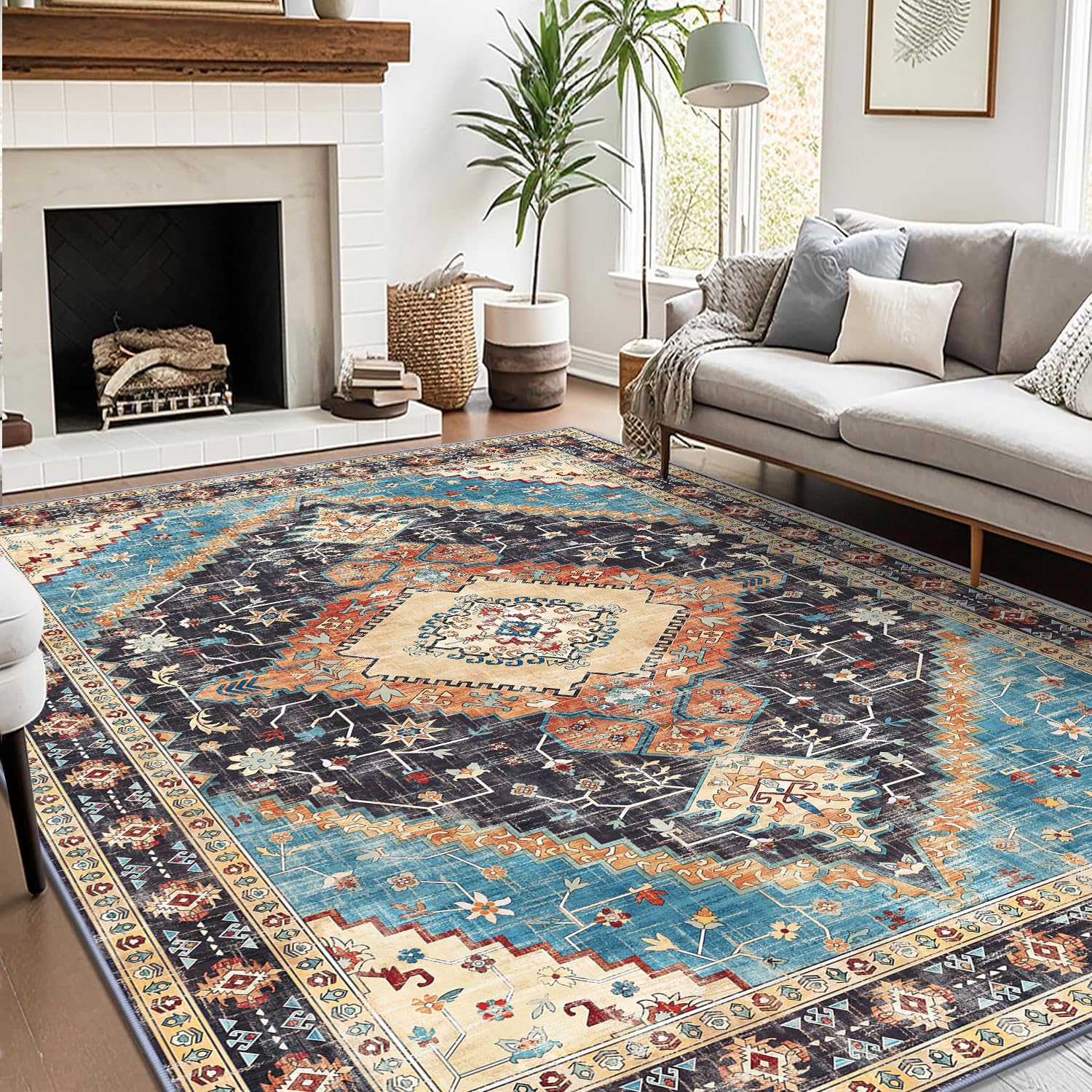 Amazon.com: Yamaziot Washable Area Rugs 6x9 – Non Slip Boho