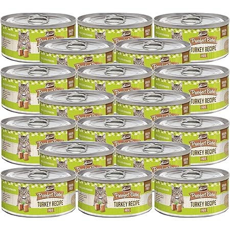 MerrickPurrfect Bistro Canned Wet Cat Food, Turkey Recipe Pâté, Grain Free Natural Cat Food with Added Vitamins & Minerals for All Life Stages, 3 OZ Can (Pack of 18)