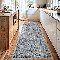 Vista 75 de Bloom Rugs Alfombra de pasillo lavable antideslizante de 7 pies – Beige/Gris Camino tradicional para entrada, pasillo, baño y cocina