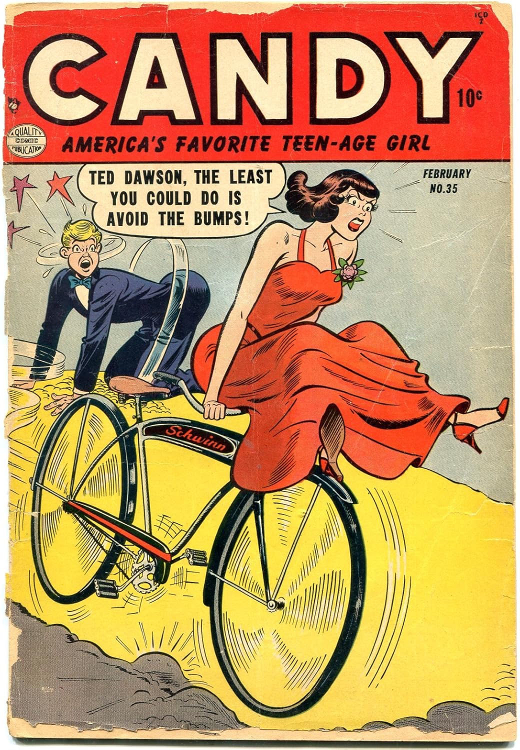 Candy #35 1953- Golden Age humor- Schwinn bicycle cover P/FR