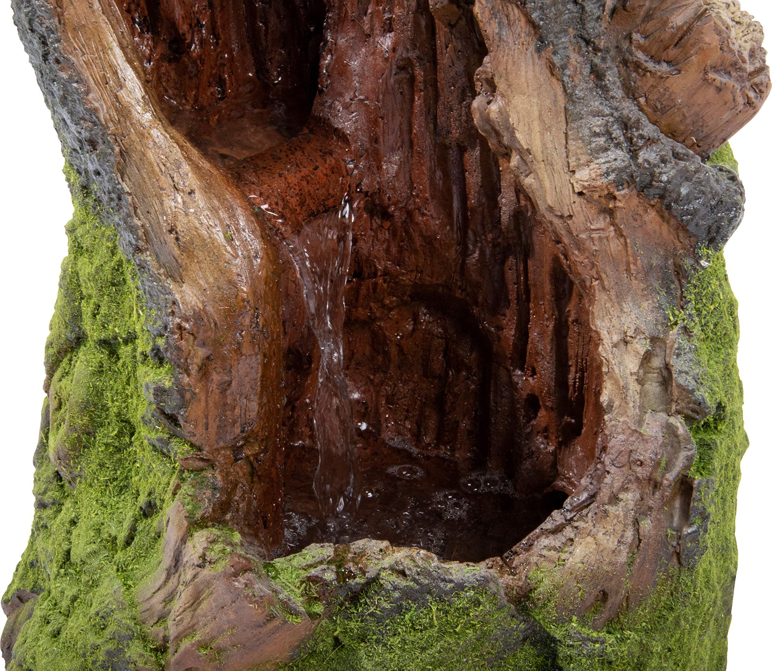 dobar® 96310e Fuente de jardín de diseño Grande con iluminación LED, Cascada de poliresina, para Exteriores, decoración Decorativa, diseño de árbol, 33 x 28 x 78 cm