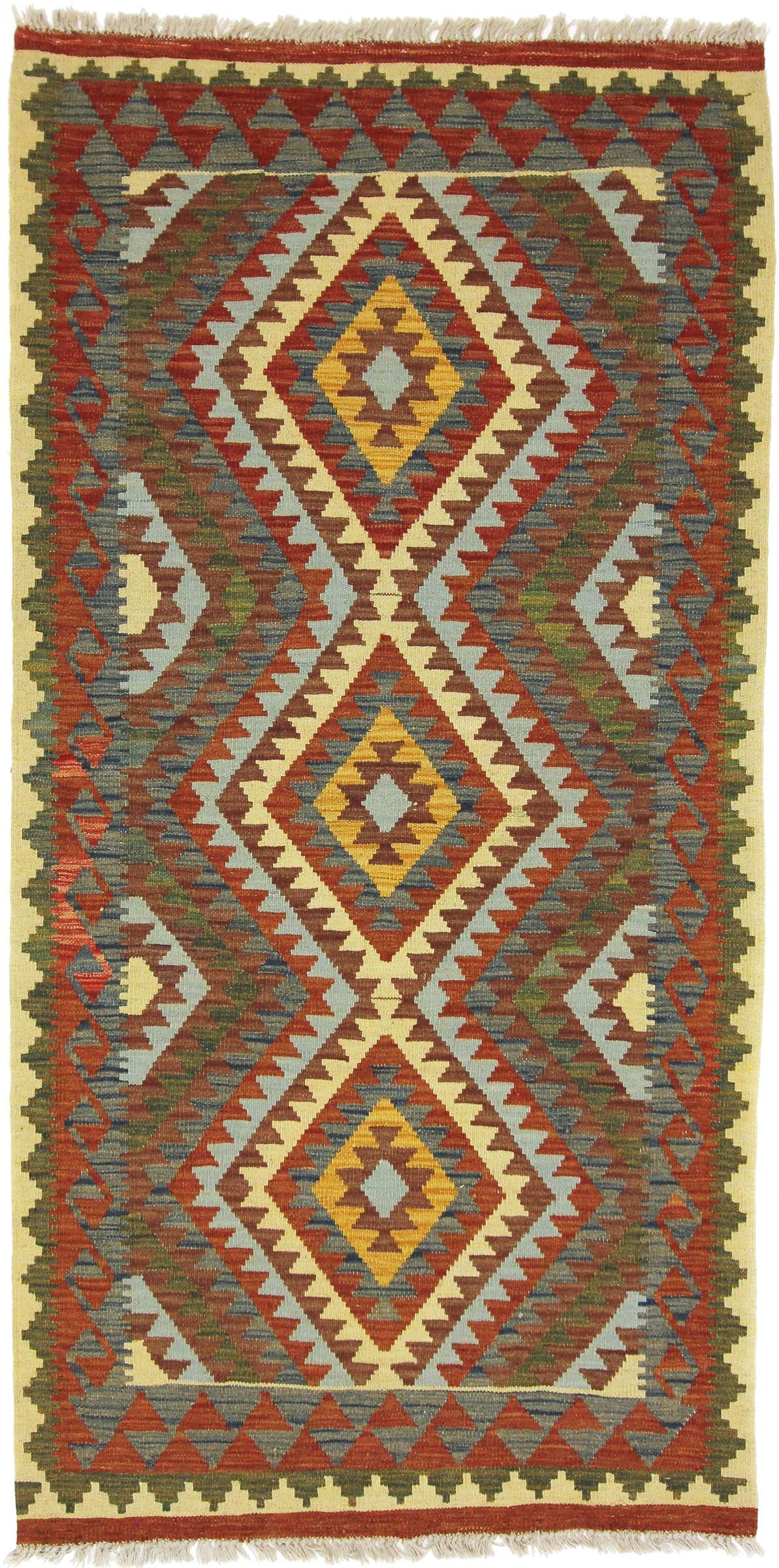 Tapis Kilim afghan en laine résistant pour habiller et isoler un couloir froid