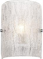 Vista 4 de Brilliance - Aplique de pared con 1 luz, acabado cromado con pantalla de vidrio de hielo brillante