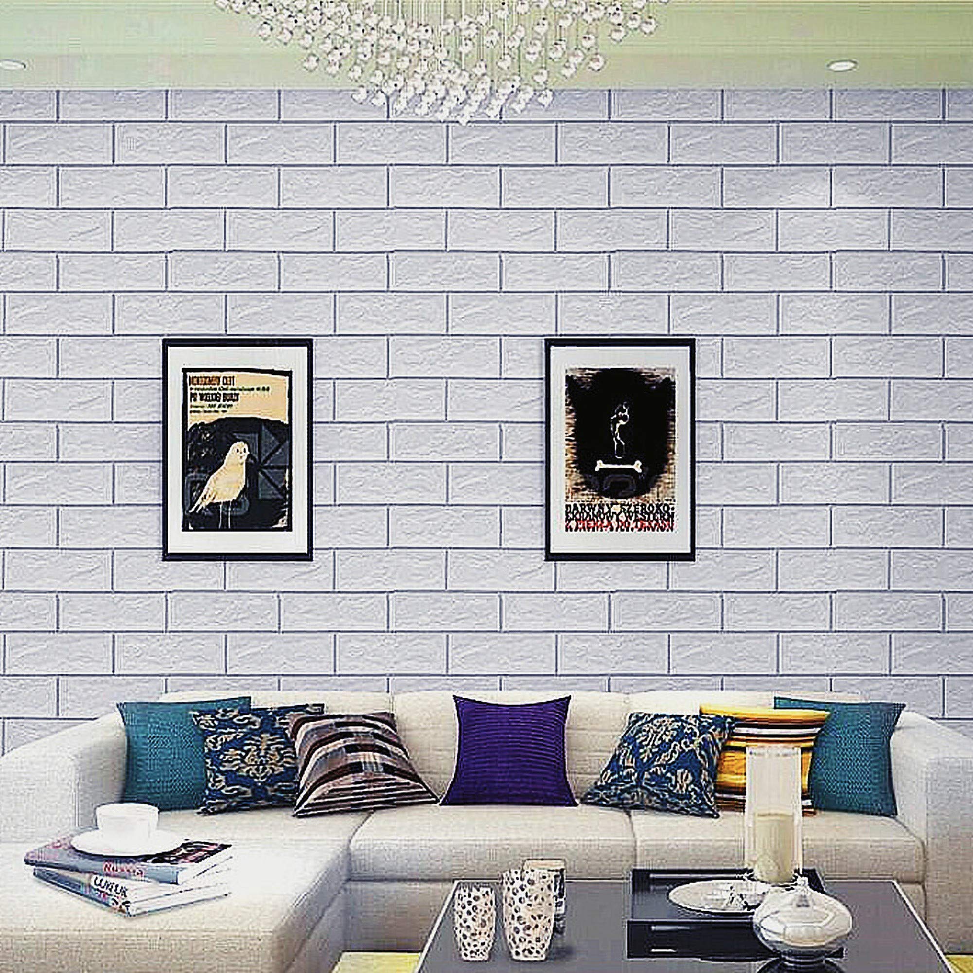 Wolpin Wall Stickers DIY Wallpaper Decal (45 cm x 10 m) 3D Brick Self Adhesive Office Decorative PVC Vinyl, Living Room, Hall Kitchen, Restaurant, Shelf Liner Contact Paper Interior, Pastel White (B0B31Q3ZB4) Amazon Price History, Amazon Price Tracker