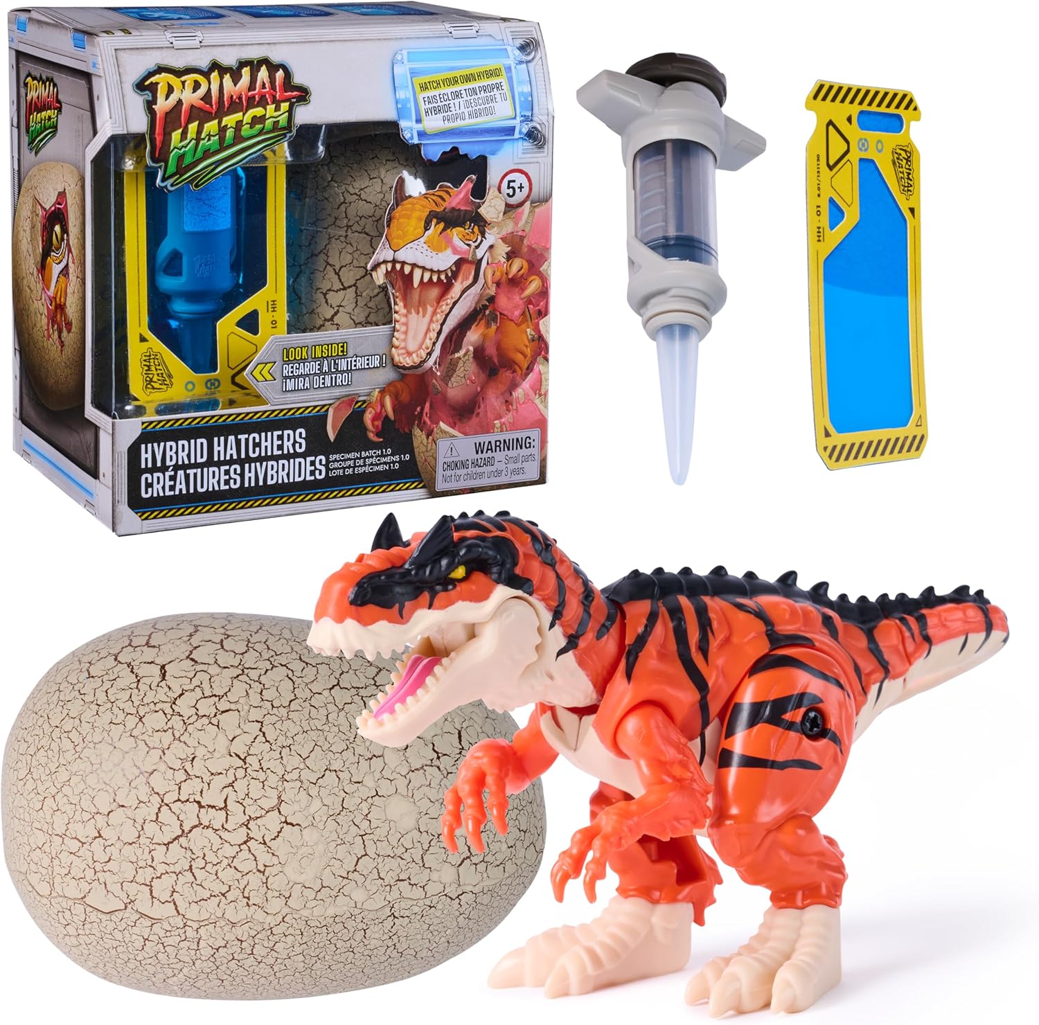 Secret Hatch Hybrid Dino - Hatching Dinosaur Egg - Collectable Hybrid Dinosaur Figure - 2 Accessories Included - Kids Toy Age 5+ - Random Model