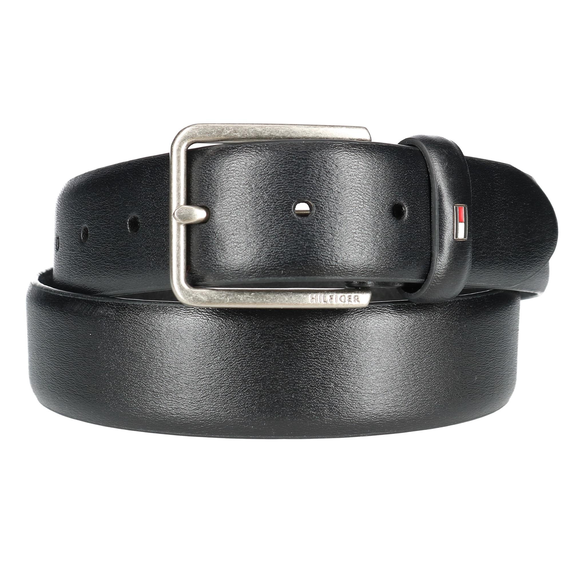 Men's Smooth Feather Edge Leather Belt, 34, Black