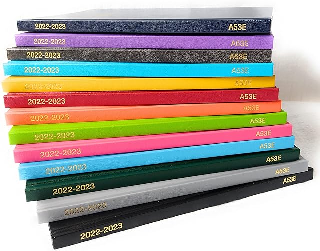2022-2023 Academic Diary A5 WTV Week to View Appointment Mid Year Planner Black/Nevy Blue/Red/Pink/Purple Colour (Assorted)