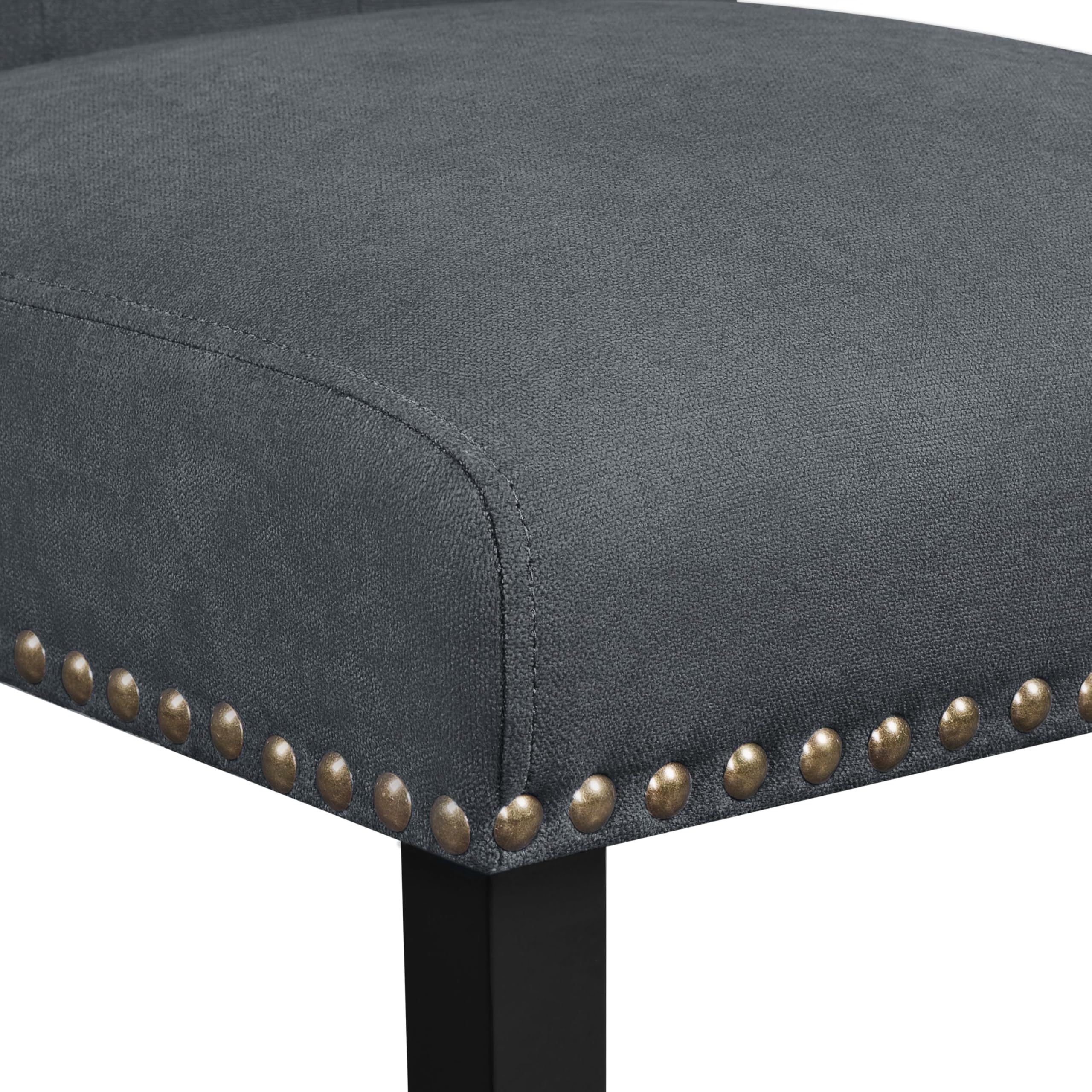 Yaheetech Juego de 6 Sillas de Cocina Tela Diseño de Botones Gris Oscuro | Silla de Cocina Tapizada de Tela, Silla Comedor Diseño Botones, Estilo Clásico, Pata de Madera, Ideal para Restaurante