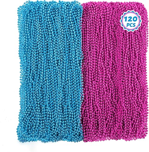 Miniatura 12 de 120 cuentas de Mardi Gras, collar de cuentas de 33 pulgadas, accesorios de Mardi Gras, collares de disfraz de fiesta para mujeres y hombres