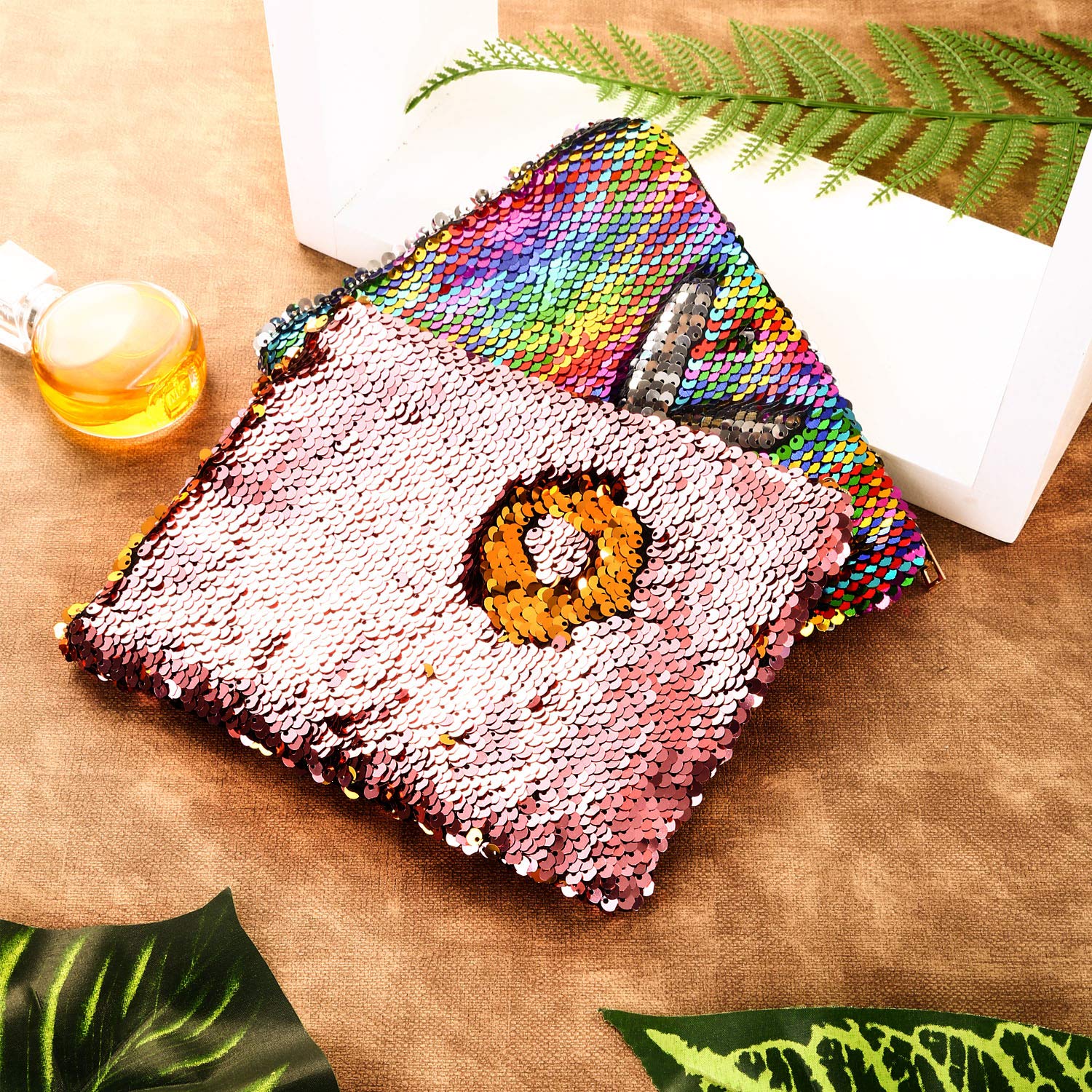Tatuo4 Pcs Sequin Makeup Bag Glitter Sequin Purse Rainbow Iridescent |  Desertcart Seychelles, image size:1500x1500