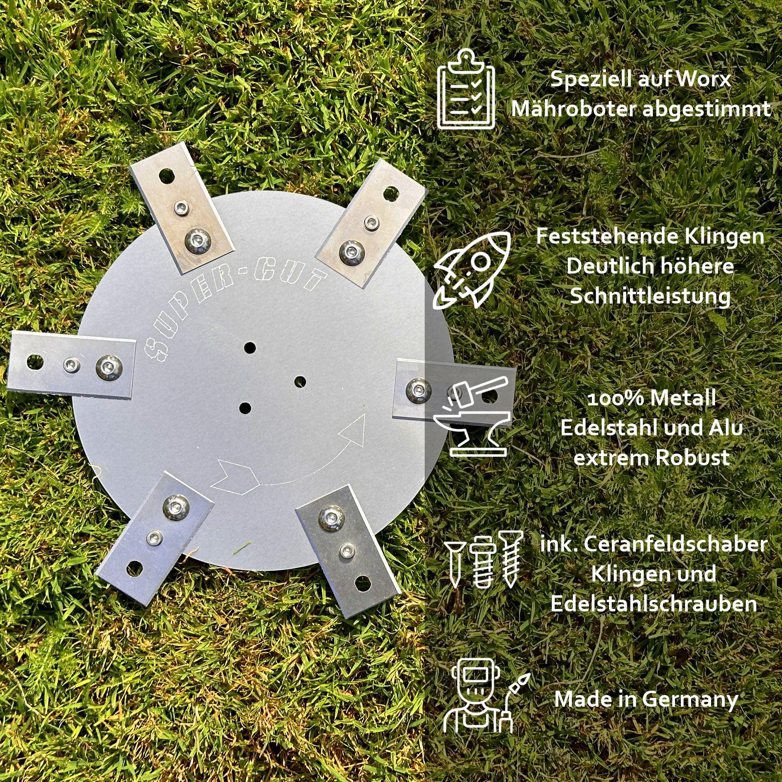 Messerscheibe Edelstahl/Aluminium für Worx Landroid & Vision M600