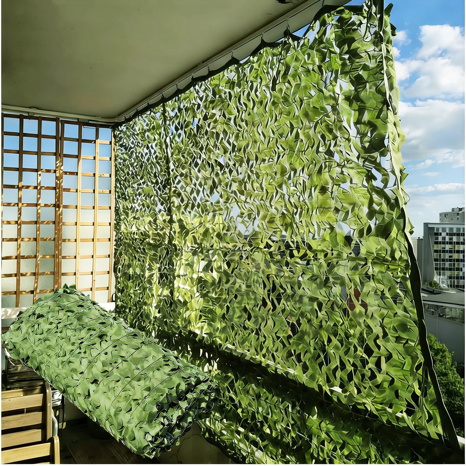 Filet de camouflage très résistant et imperméable pour brise-vue de jardin