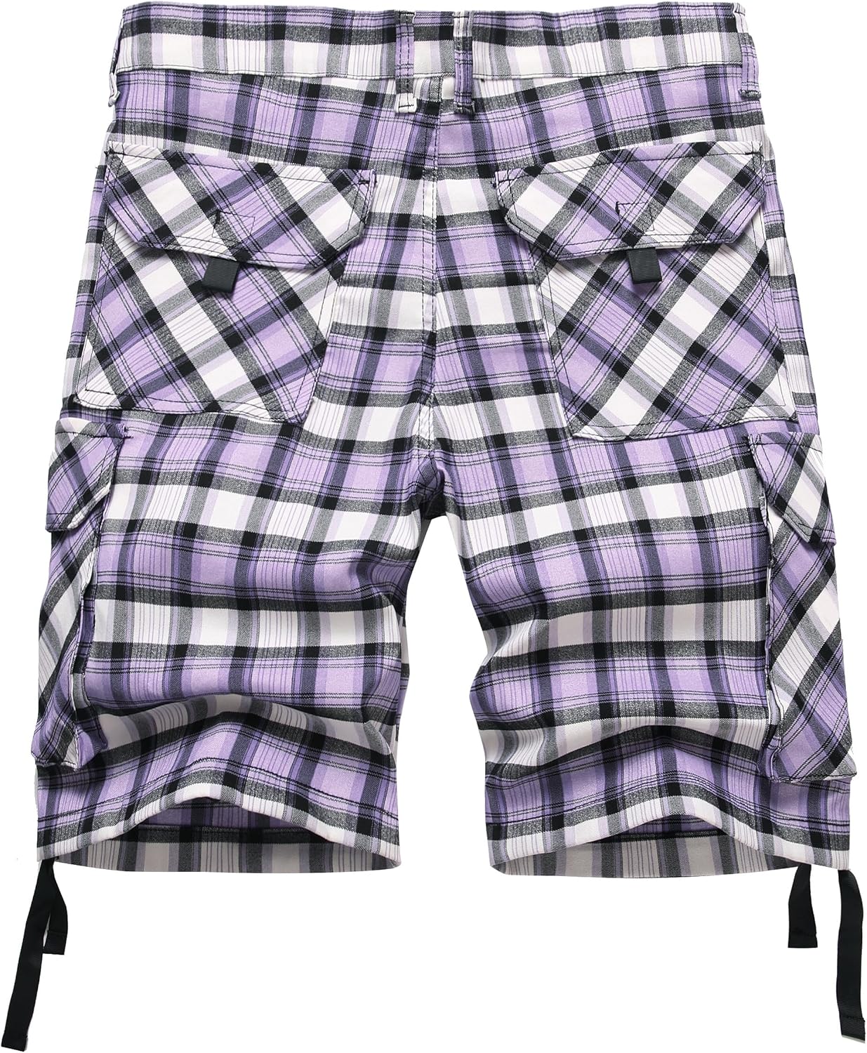 NOVOCCT Cargo Short for Men Relaxed Fit Plaid Outdoor Hiking Work Stretch Cotton Casual Shorts with Multi-Pocket - Image 2