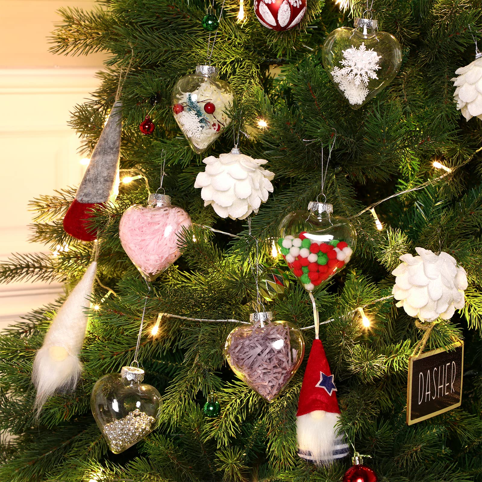 Boules De Noël Transparentes Avec Oiseaux - Décoration PVC élégante Pour Sapin Ou Intérieur - 9