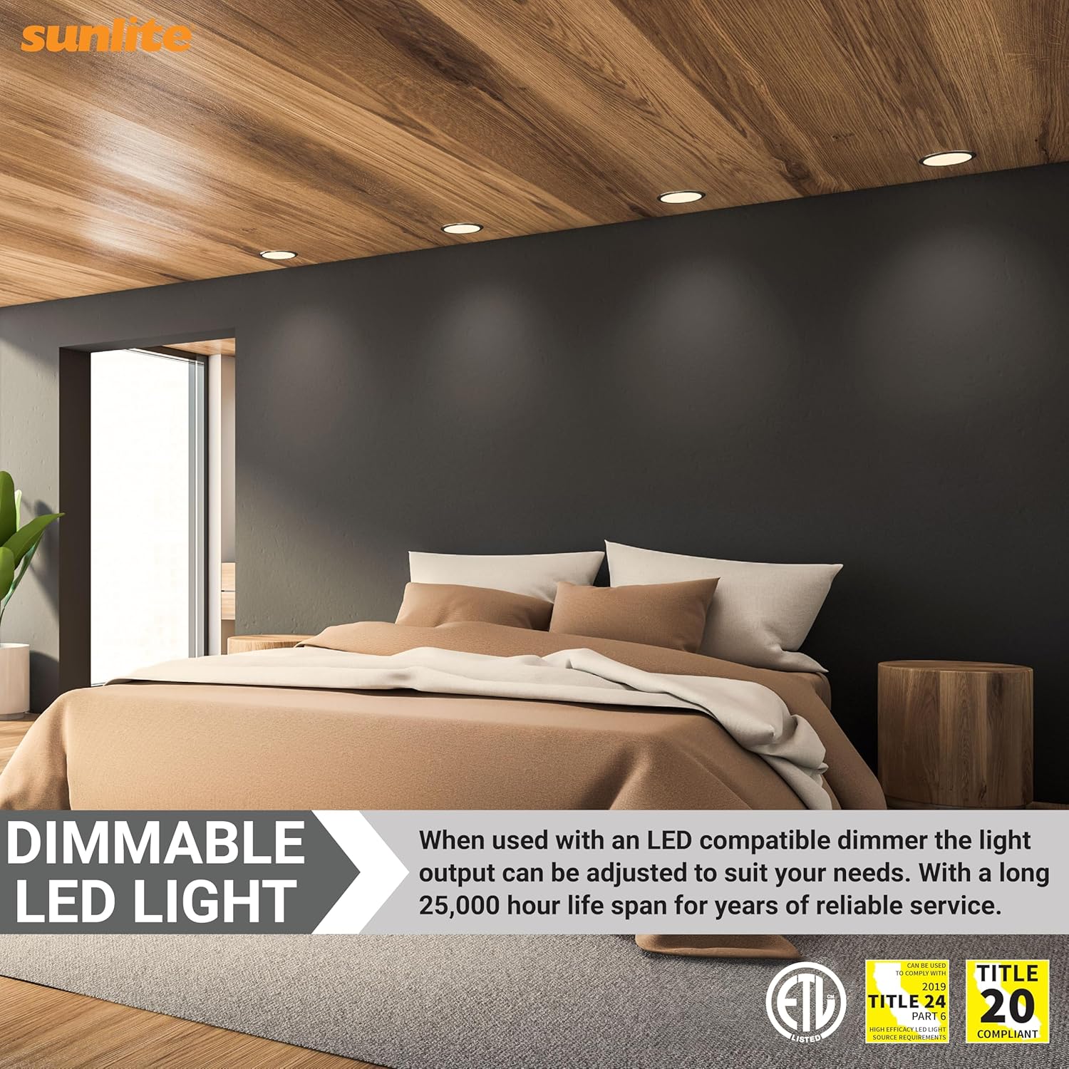 Sunlite 40332 LED PAR38 Long Neck Spotlight Bulb, 15W (100W Halogen EQ), 1350 Lm, 40° Flood Beam, Medium E26 Base, 90 CRI, Waterproof, Dimmable, T20/T24/CEC & ETL Listed, 4000K Cool White, 6 Count