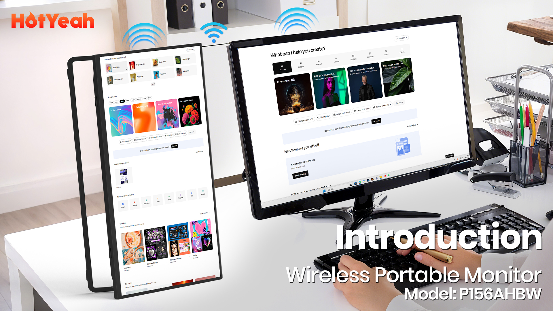 Watch HotYeah 15.6-in Wireless Portable Monitor ﹙P156AHBW﹚ on Amazon Live