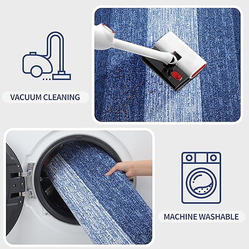 Miniatura 5 de Kitinjoy Tapete para puerta de interior, 32 x 20 pulgadas, antideslizante, absorbente, atrapador de suciedad, tapete de entrada de perfil bajo,