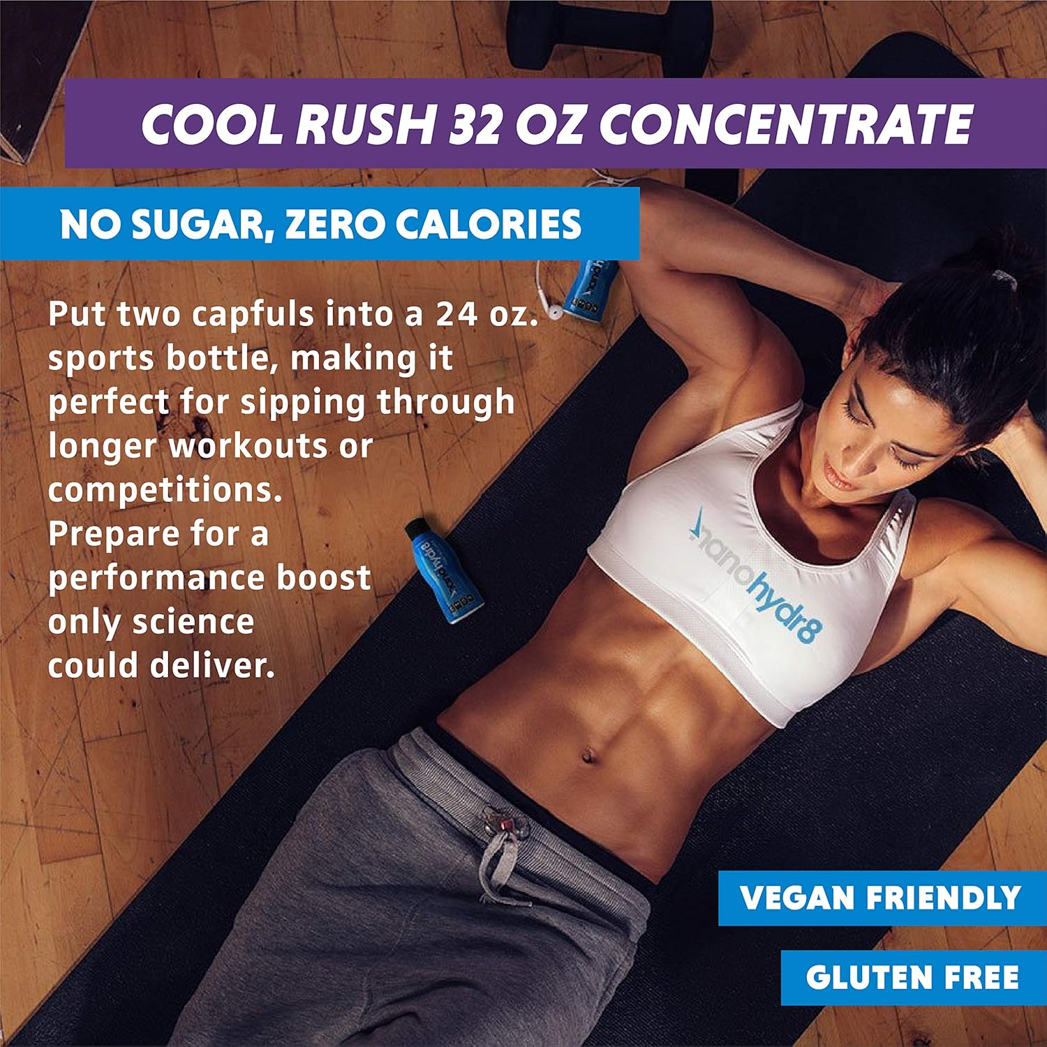 Nanohydr8 Workout Energy Drink with Nanotechnology for Fast Hydration and Electrolyte Recovery, 32 Ounce Concentrate, Cool Rush Grape Concentrate : Health & Household
