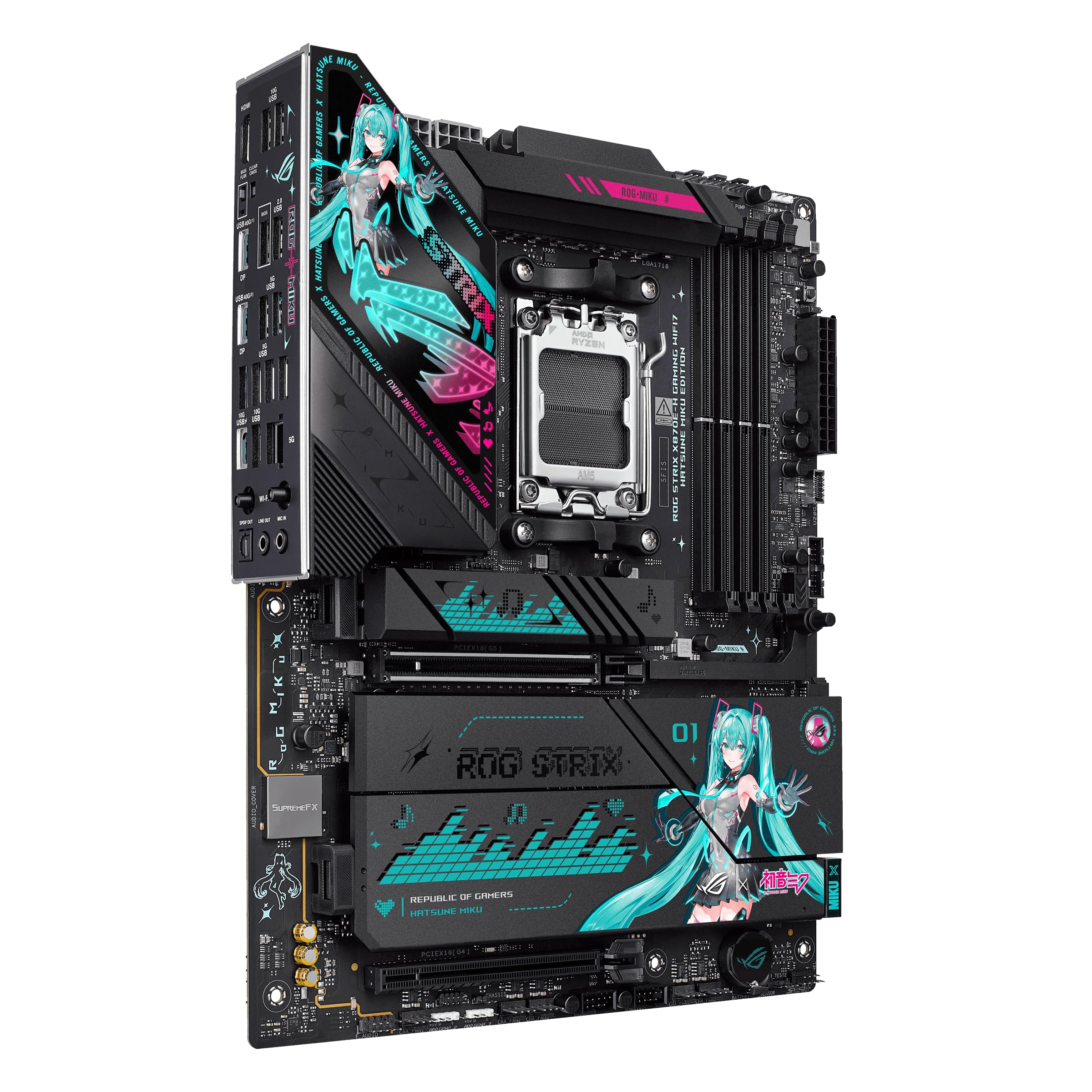ASUS ROG Strix X870E-H Gaming WIFI7 Mainboard Sockel AMD AM5 (ATX, DDR5, WiFi 7, 4X M.2, PCIe 5.0, 2X USB4, PCIe Slot Q-Release, Aura Sync)