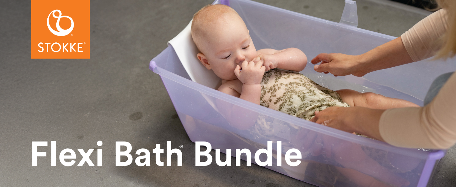 Stokke Flexi Bath (Ocean Blauw) Newborn Support Flexi Bath Stand - Beste voor Nieuwgeborenen & Baby's tot 48 Maanden - Opvouwbaar, Duurzaam & Gemakkelijk op te bergen