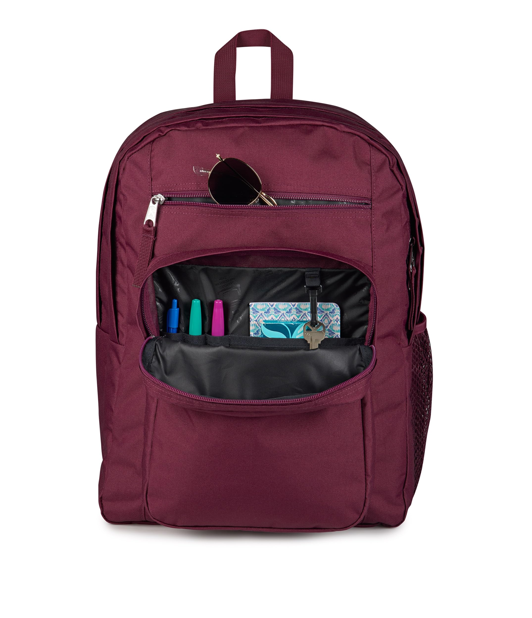 JANSPORT Hombre Estudiante Grande 100% Poliéster, Cherry Laca, L, Clásico