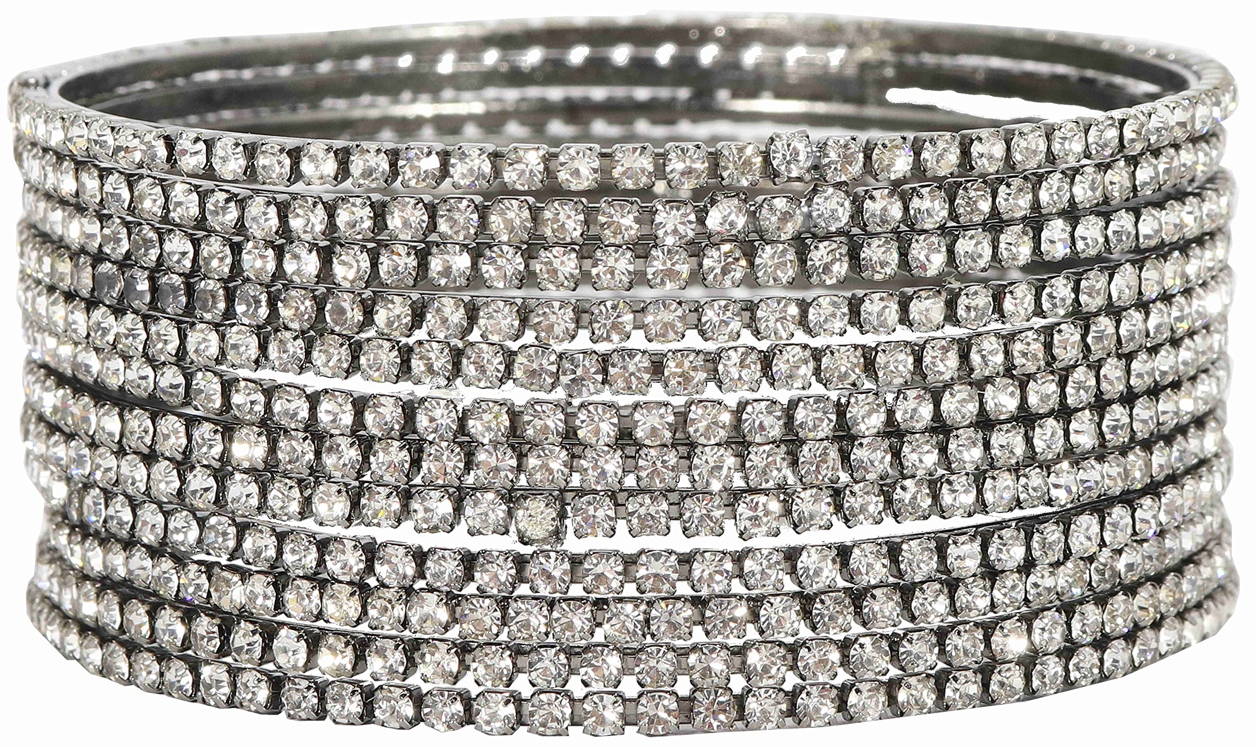 Women's Sleek Bangle Set with Zircon Gemstones