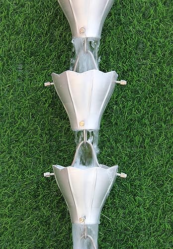 Miniatura 5 de KAM Home - Cadena redonda de lluvia de aluminio de calidad gruesa y pura con kit de instalación (8.5 pies, negro)