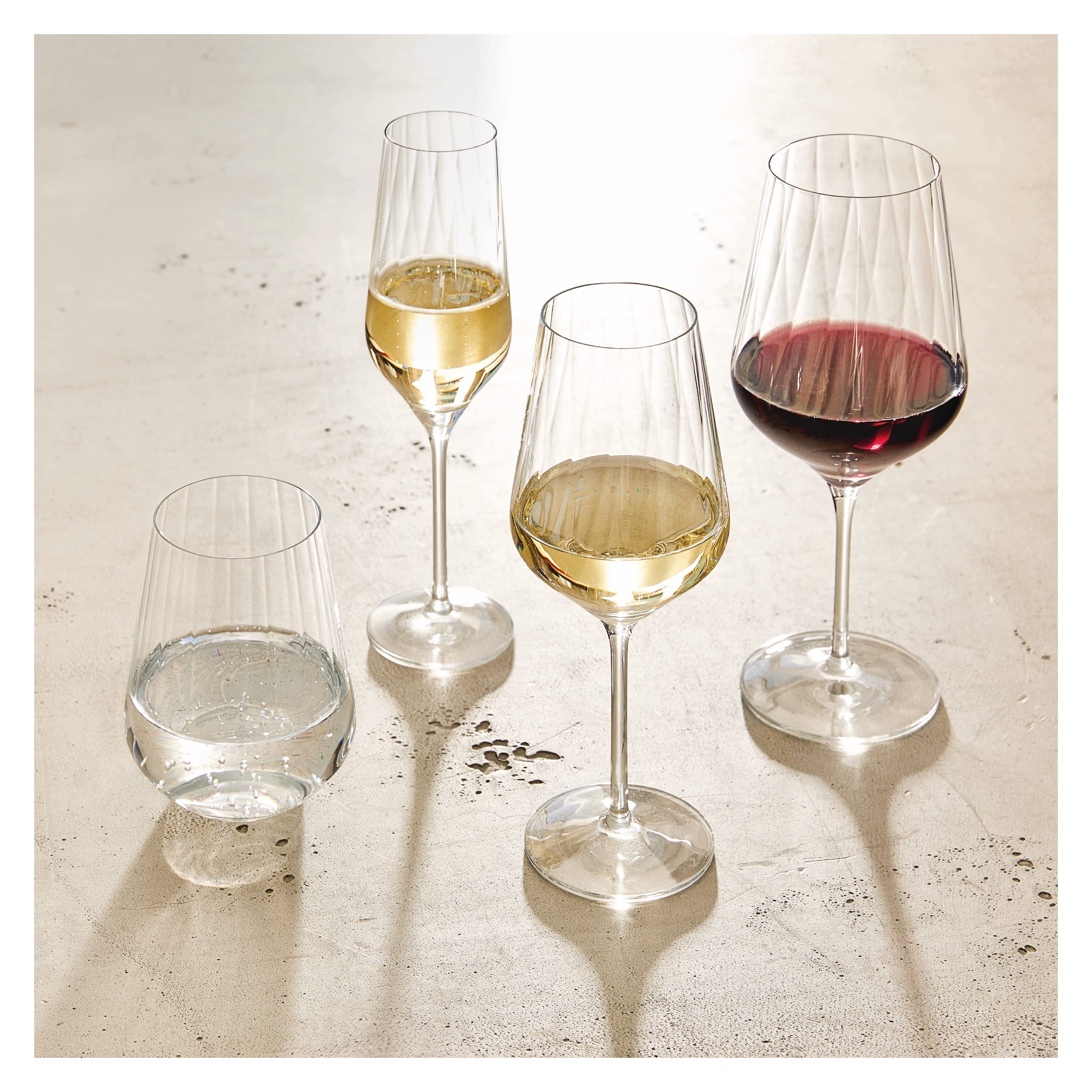 Ritzenhoff 3751001 Bicchiere da champagne 250 ml - Serie Sternschliff No. 2-2 pezzi con linea di rilievo - Made in Germany