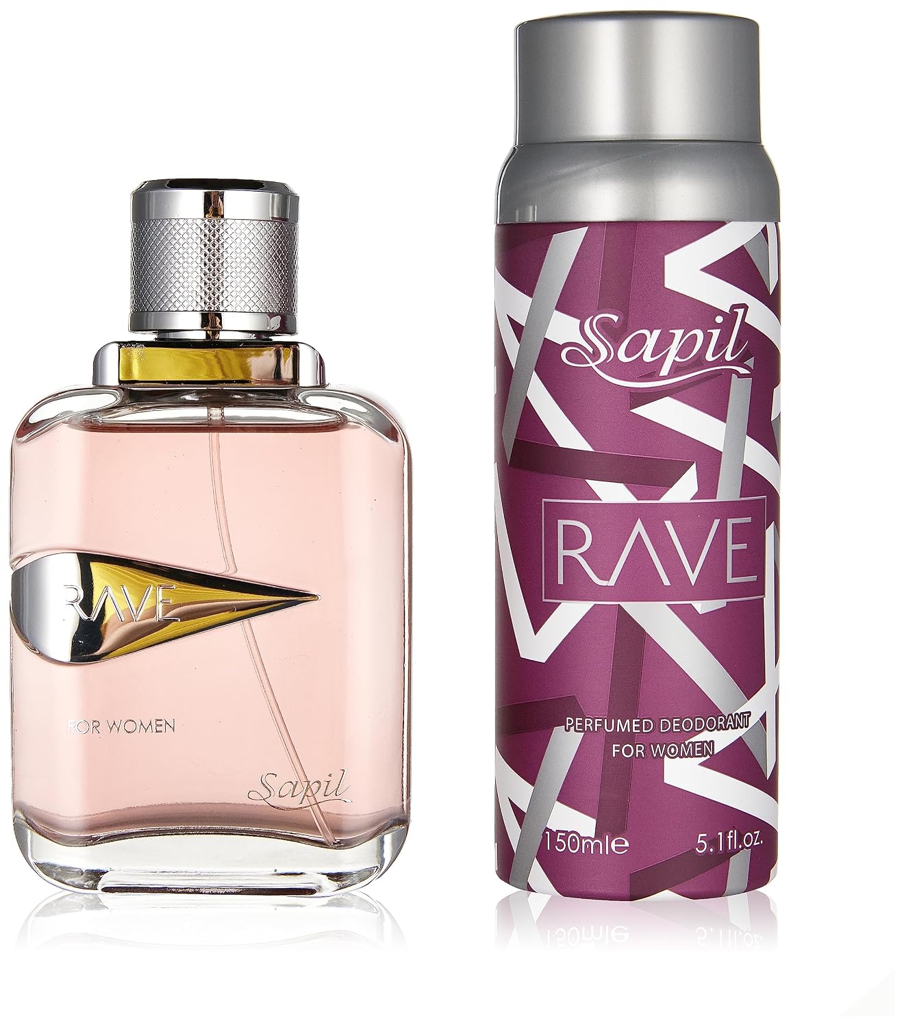 Sapil Rave Perfume for Women Gift Set - Long-lasting Dubai Perfume for Women - Sweet Fruity Floral EDP Spray 3.4 Oz (100 ml) & Deodorant 5.1 Oz (150 ml) - Arabic Cologne for Women