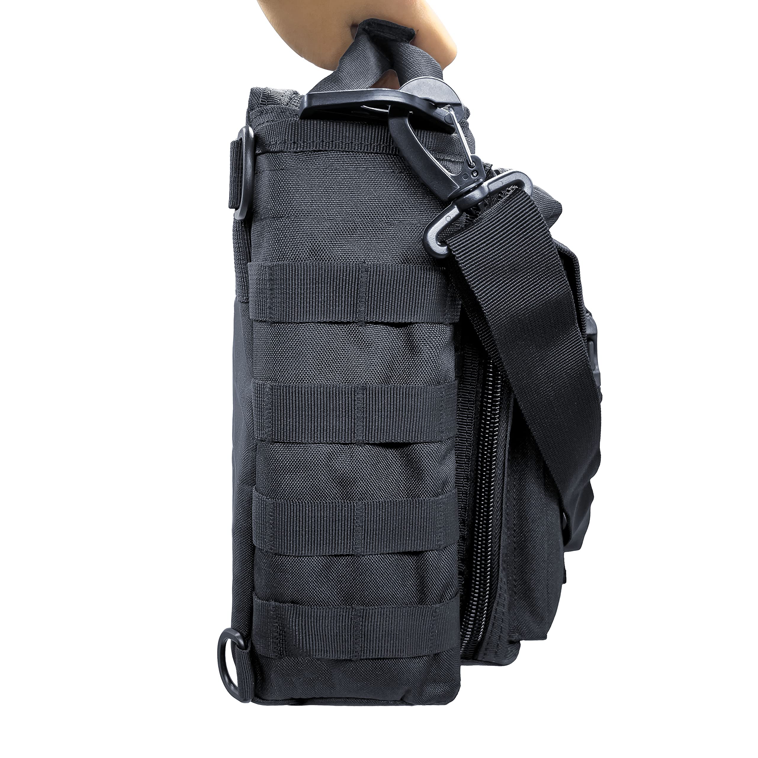 Alephnull Borsa per laptop e tablet fino a 14 pollici – Borsa a tracolla per computer portatile con tracolla borsa per notebook per uomo e donna (Nero)