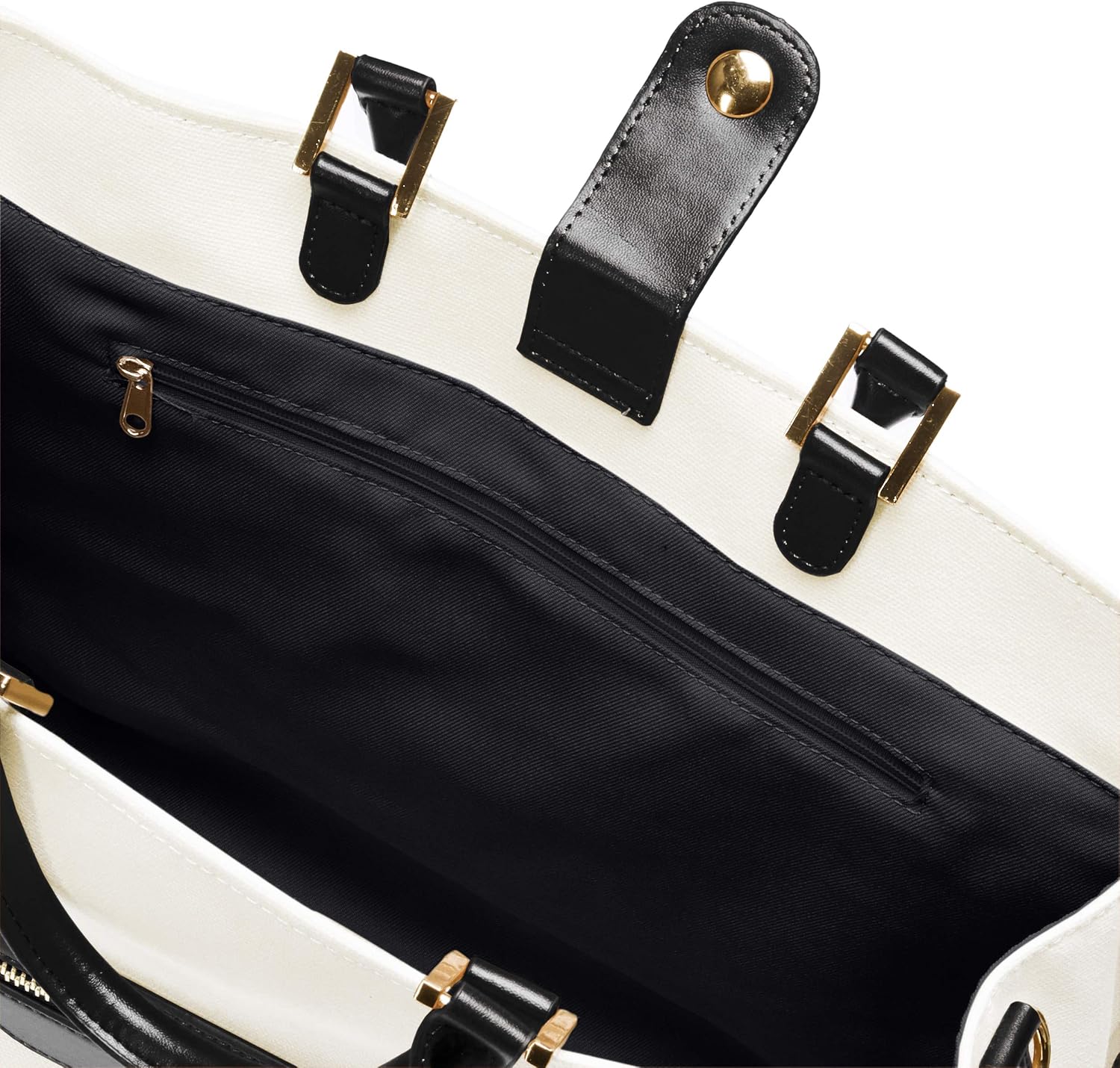 Canvas x Faux Leather 2-Way Tote Bag
