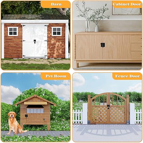 Miniatura 5 de Alise Pestillo Basculante de Puerta Negro, Pestillo de Puerta de Cobertizo Cerradura de Puerta de Granero Cerradura de Cobertizo Pestillo