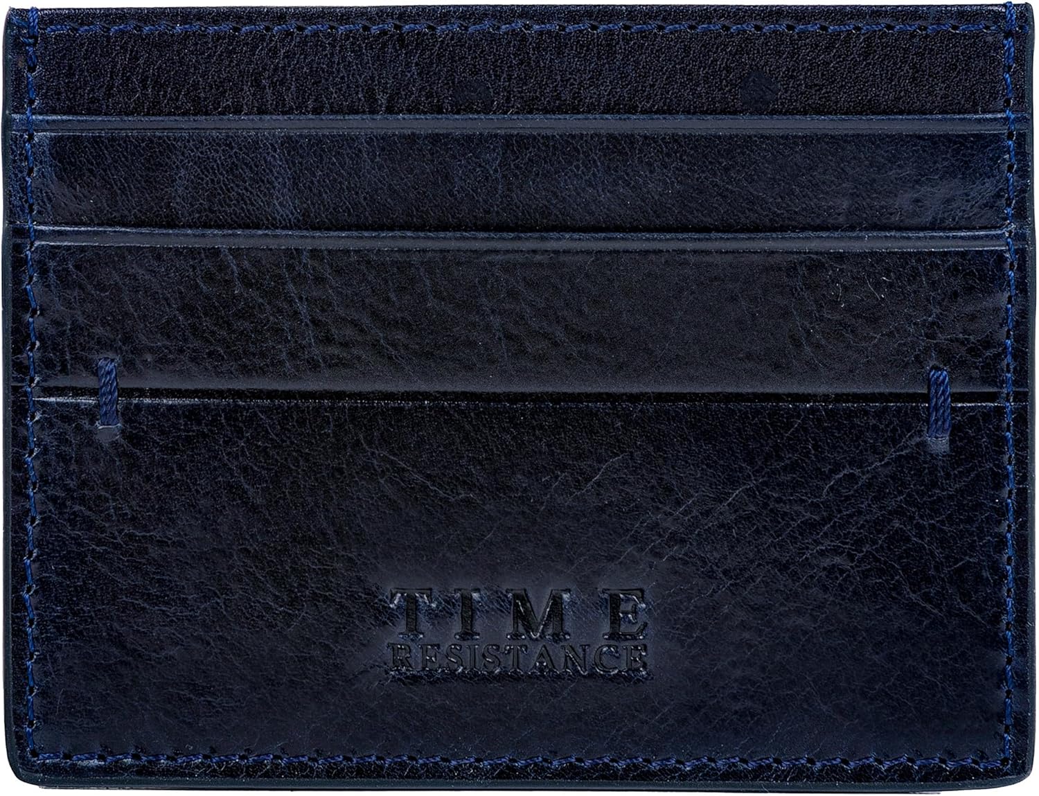 Time Resistance Credit Card Case - Leather Business Card Holder - Italian Handmade Card Organizer