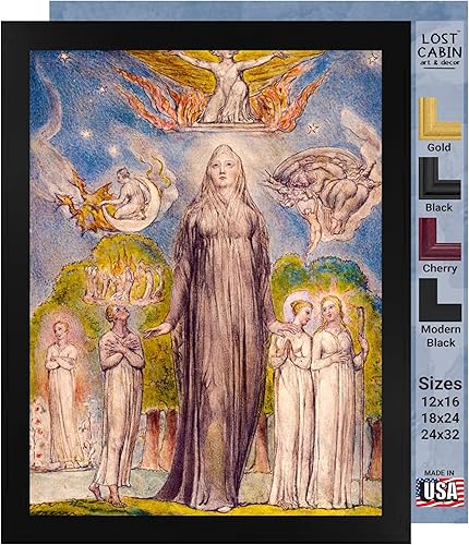 Miniatura 37 de Guillermo Blake Lost Cabin Nabucodonosor | Impresión en marco plano negro | Reproducción de pinturas de obras de arte finas | Póster decorativo