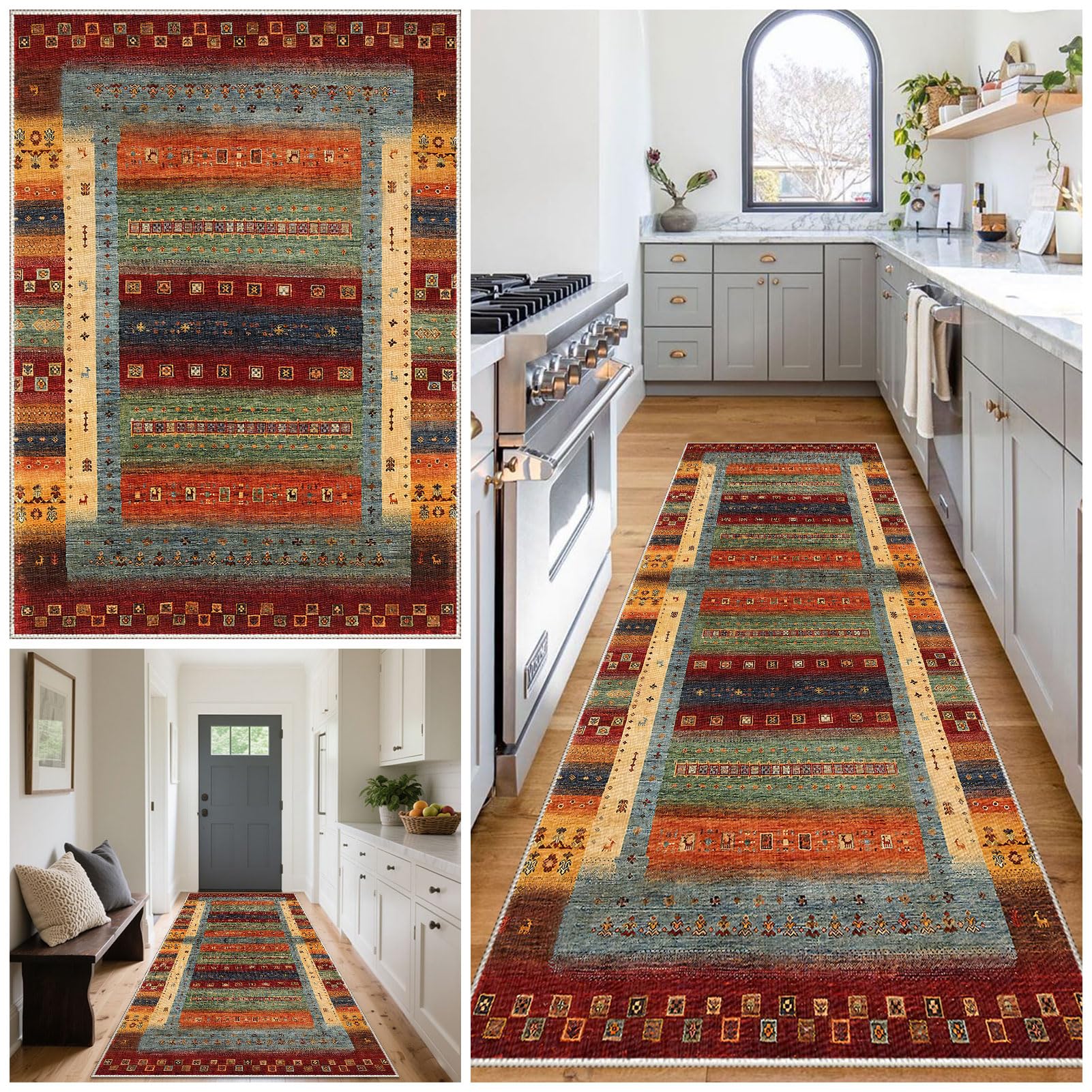 Carpet Runners for Hallways Non Slip Machine Washable Kitchen Runner Long Carpet Runner Absorbent Carpet Floor Mat Rug Hallway Hall Runner Narrow Rugs Area Rug Runner Rug for Hallway 50 x 160 cm