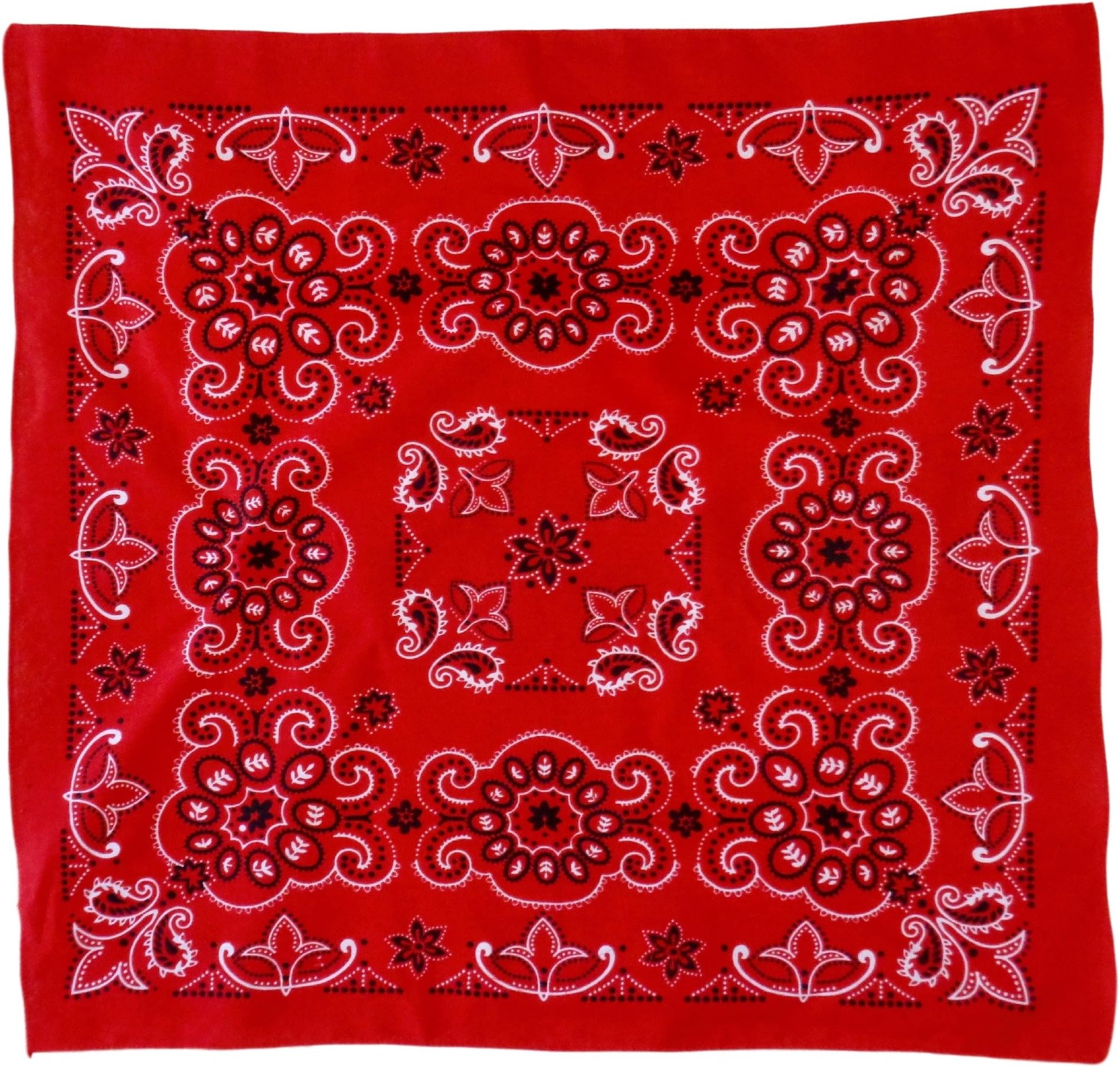 Texas Paisley Oversize 27" Bandana (Red)