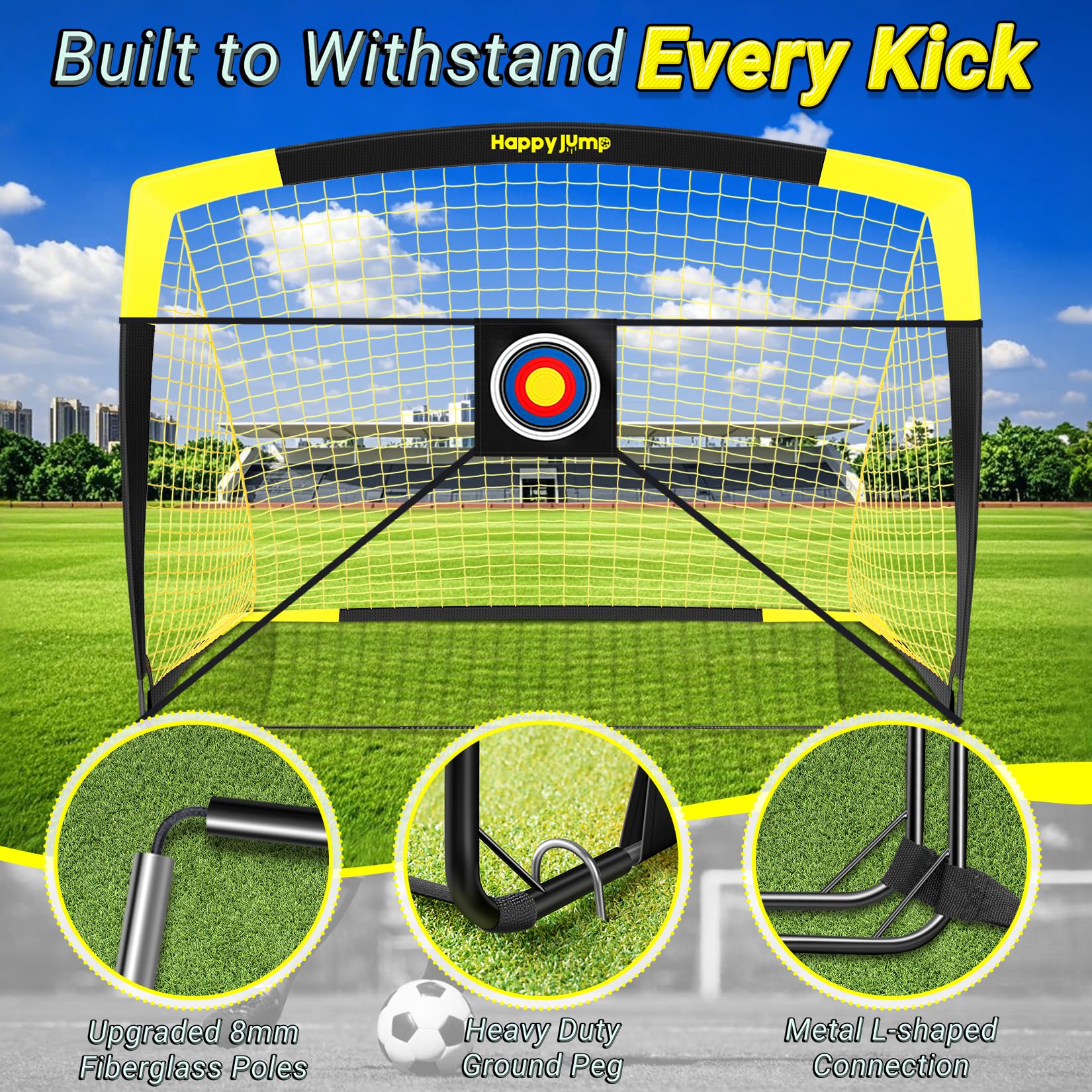 Lot De 2 Filets De But Pop-up Foot - 1.2x0.9m - Enfants Intérieur/extérieur