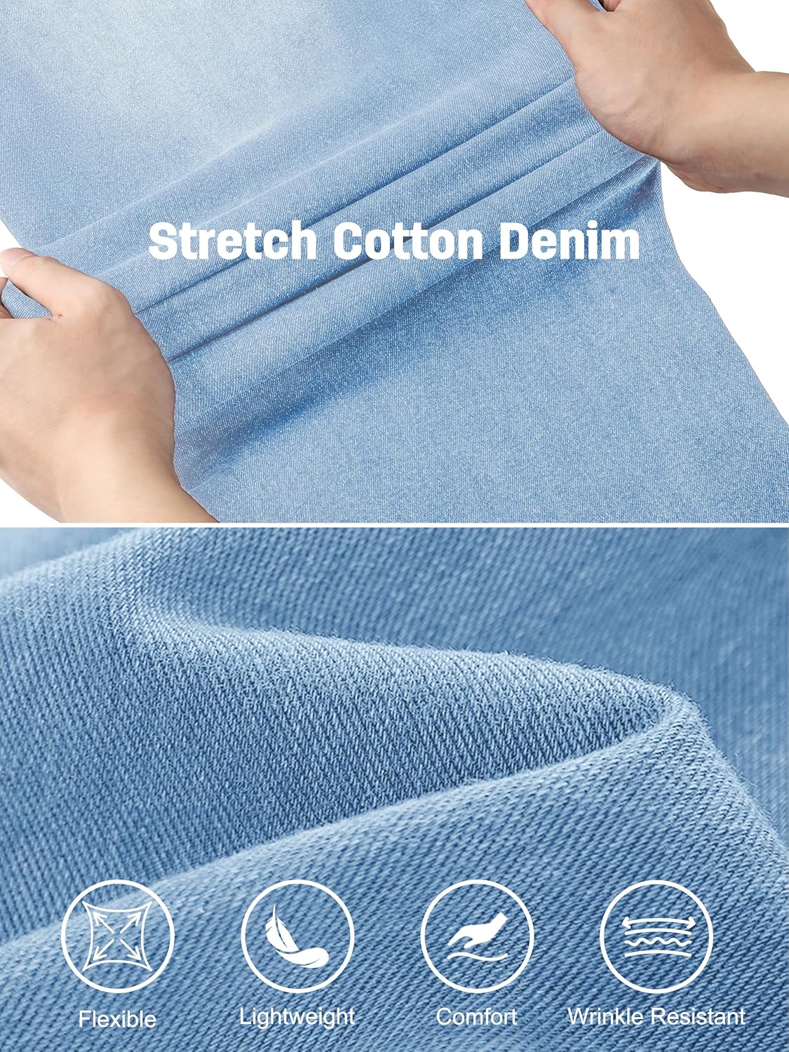 Tapata Women's 24/26 Petite Regular Wide Leg Jeans High Waisted Flare Stretchy Cropped Denim Pants Trendy Baggy Pockets - Image 5