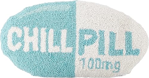Peking Handicraft Chill Pill Hook - Almohada de algodón, 16 x 9 pulgadas, color turquesa