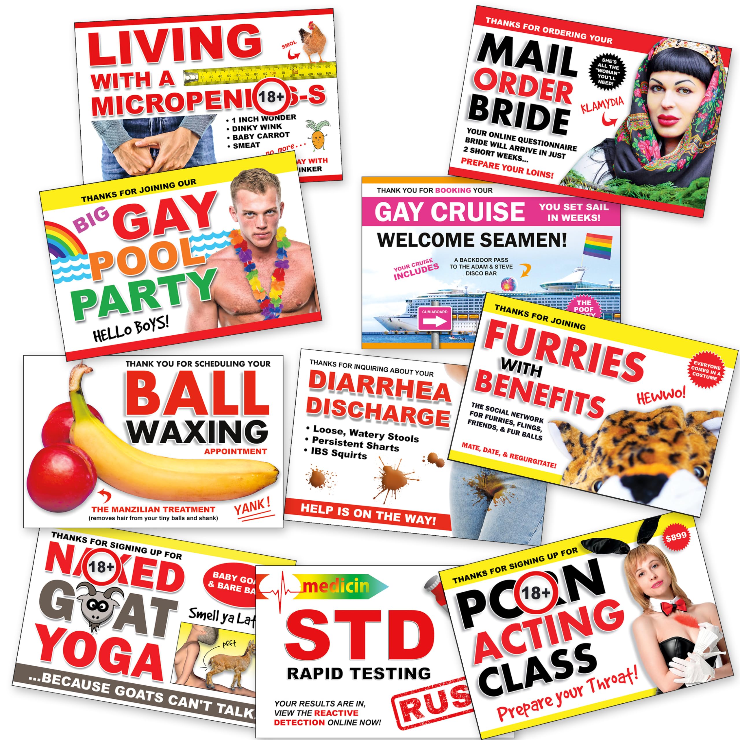 Click to get 10 Pack Prank Postcards Prank your Friends and Fa
