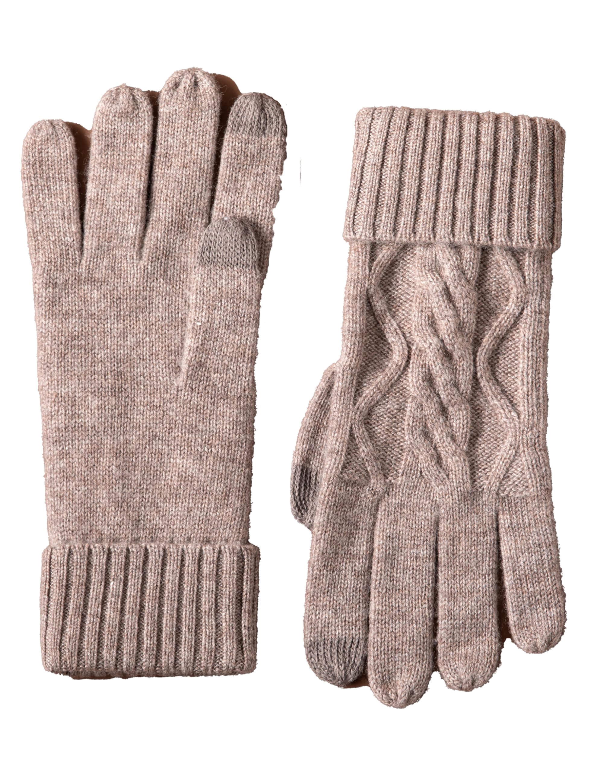Soft 100% Pure Cashmere Gloves with Long Ribbed Cuffs