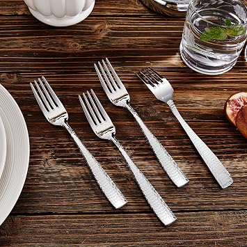 KEAWELL Premium Louis 8-Piece Hammered Fork Set (8, 7.6 Salad Fork)